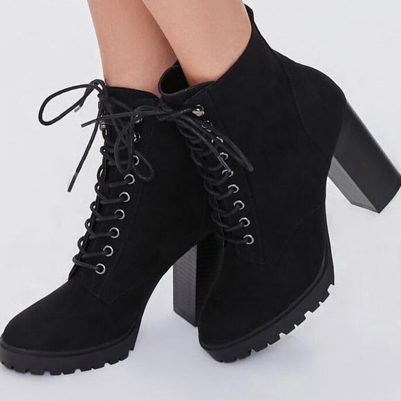 Forever 21 lace up block heel bootie - Picture 2 of 4
